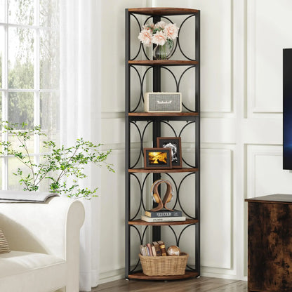 Tribesigns 67 inch Tall Corner Shel with 6-Tiers