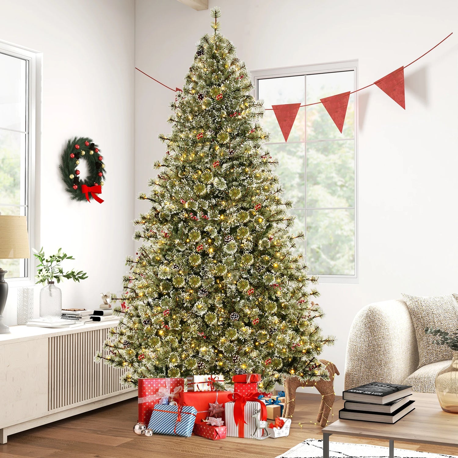 6, 7. 5 and 9 FT Pre-lit Artificial Christmas Tree