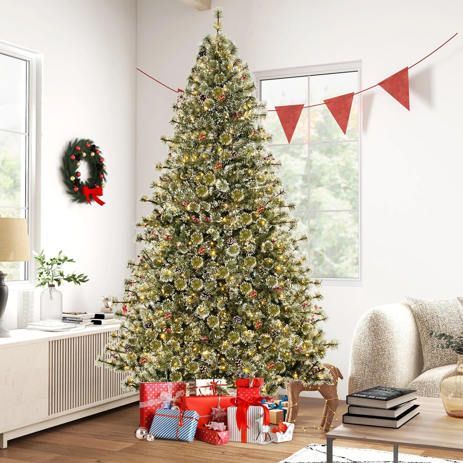 6, 7. 5 and 9 FT Pre-lit Artificial Christmas Tree