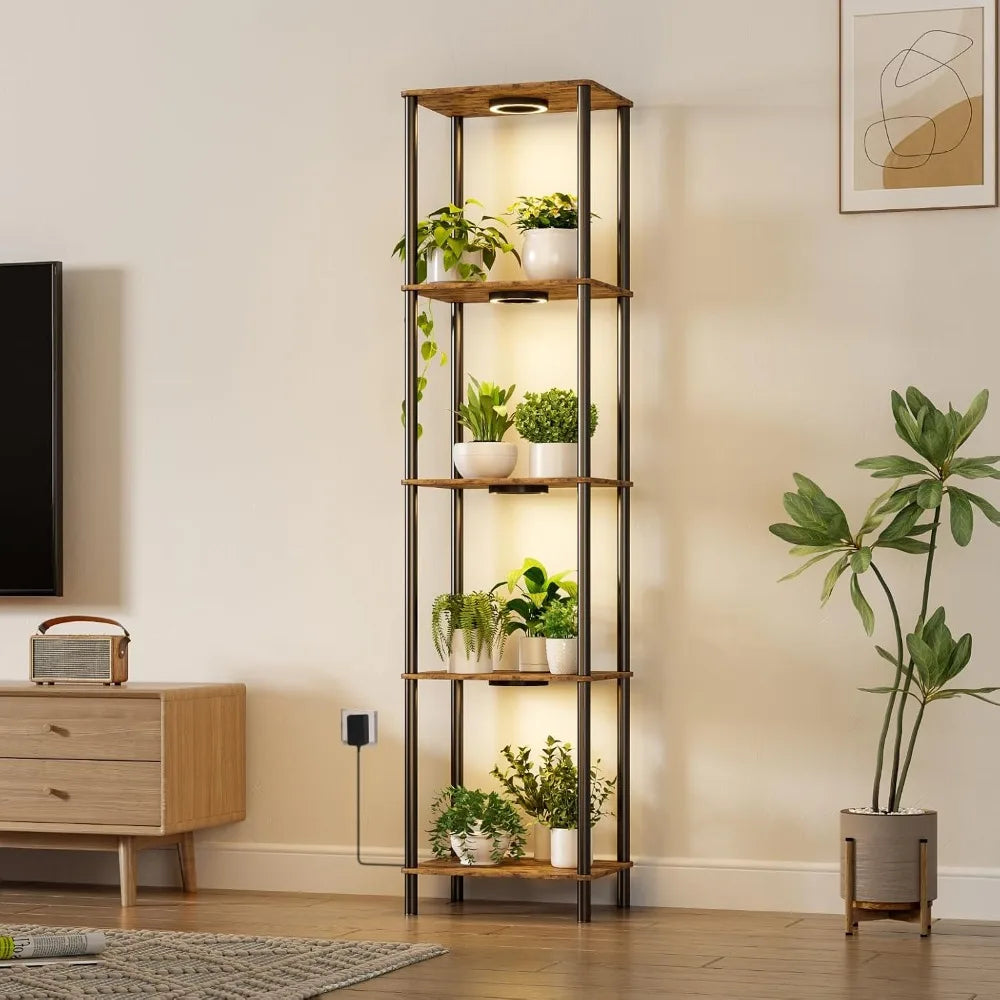 66 Inch 5-Tiered Plant Stand with Grow Lights