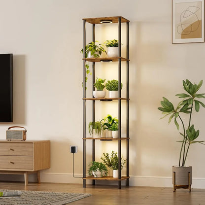 66 Inch 5-Tiered Plant Stand with Grow Lights