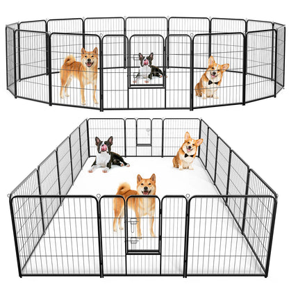 JHK 16 Panel Foldable Metal Dog Playpen
