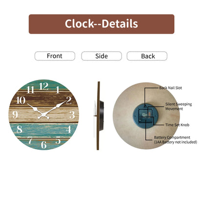 Farmhouse Style Wooden Veneer Wall Clock
