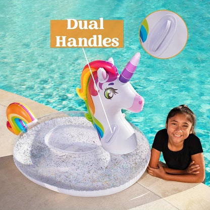 Unicorn Inflatable Pool Float with Glitter