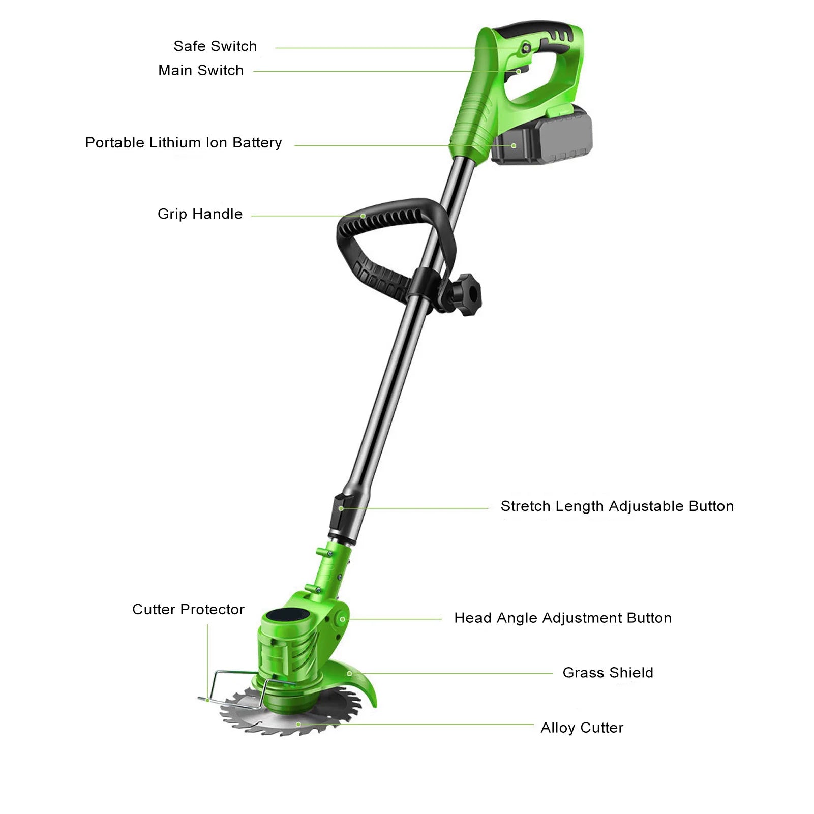 Lightweight Cordless Battery Powered Weed Trimmer