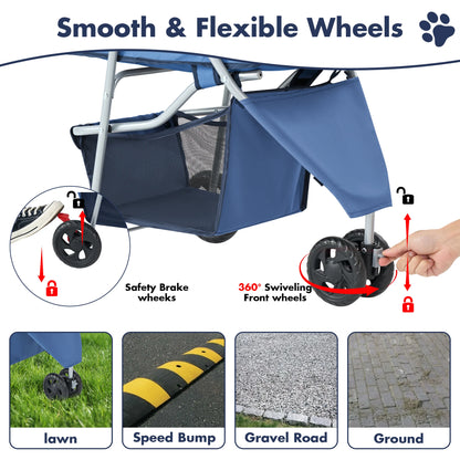 JHK 3 Wheel Foldable Pet Stroller for Small Dogs and Cats