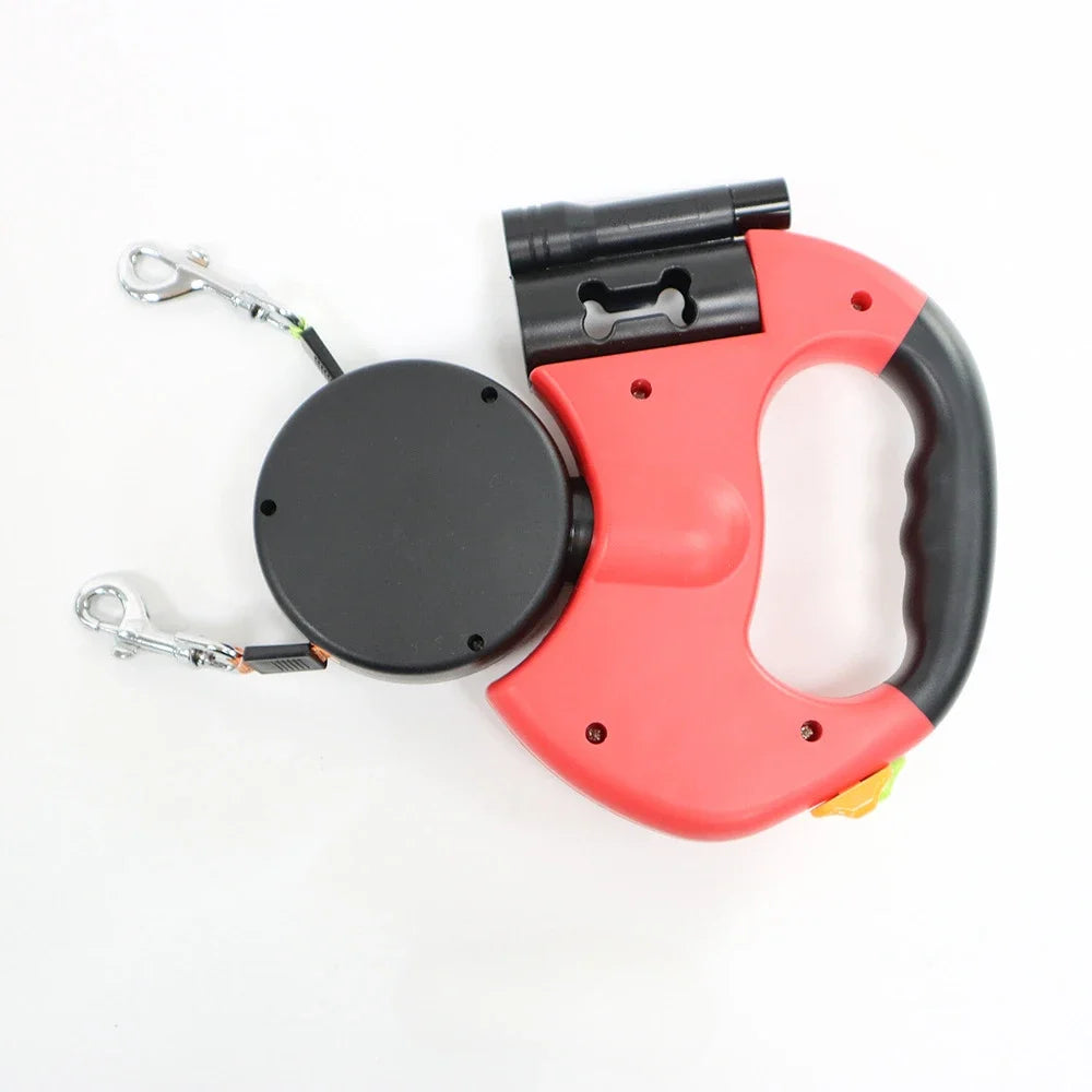 Automatic Retractable Two-End Pet Leash with Flashlight