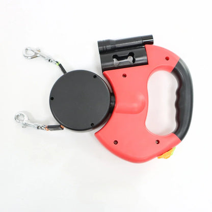 Automatic Retractable Two-End Pet Leash with Flashlight