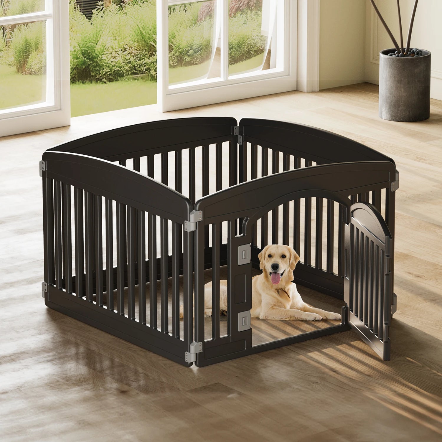 JHK 4- or 6-Panel Foldable Plastic Dog Playpen