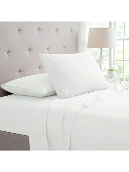 Bamboo 4 Piece Luxury 3 Embroidered Sheet Set