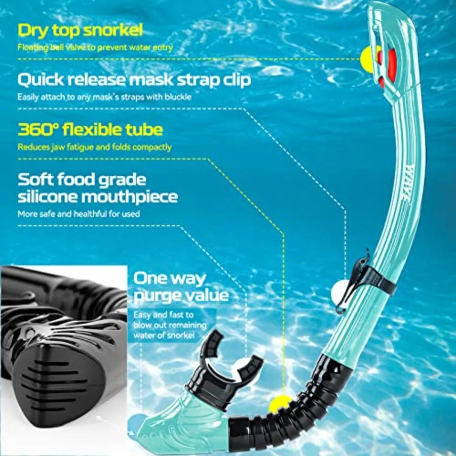 Nearsighted Anti-Fog Snorkel Gear Set with Dry-Stop Valve