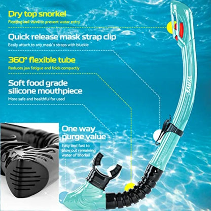 Nearsighted Anti-Fog Snorkel Gear Set with Dry-Stop Valve