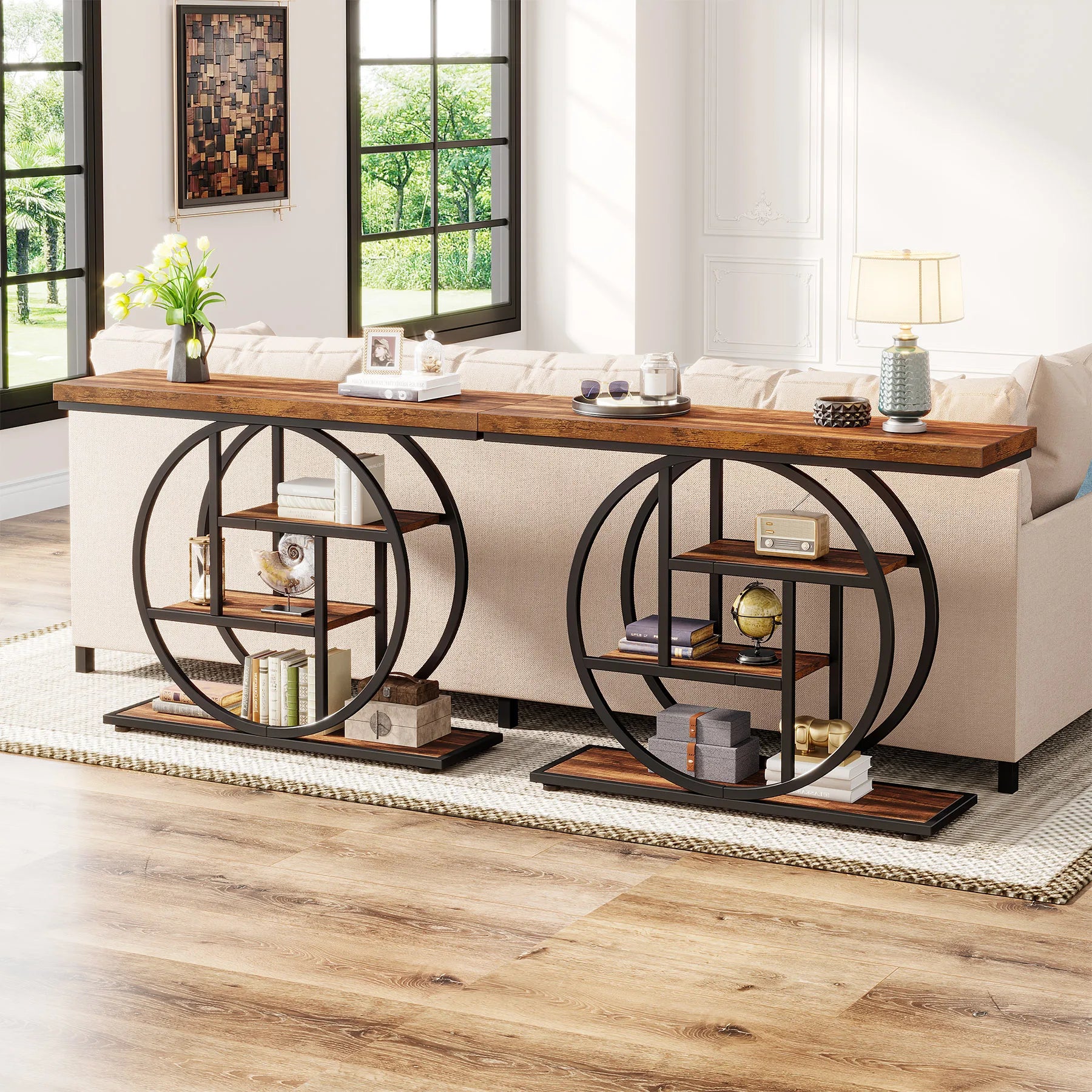 Tribesigns 4-Tier Console Table with 4 Shelves