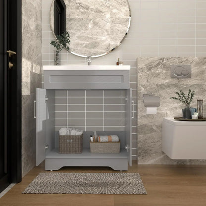 32 Inch Bathroom Vanity with Ceramic Sink