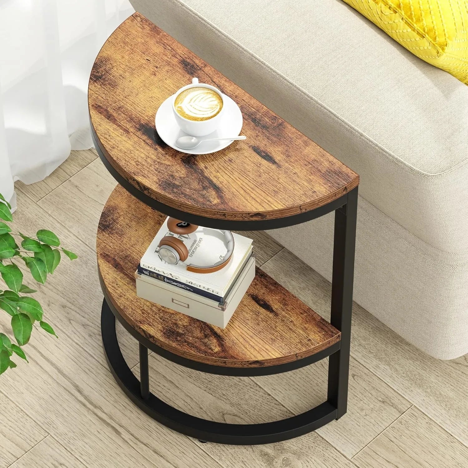 2-Tier Semi-Circle End Table
