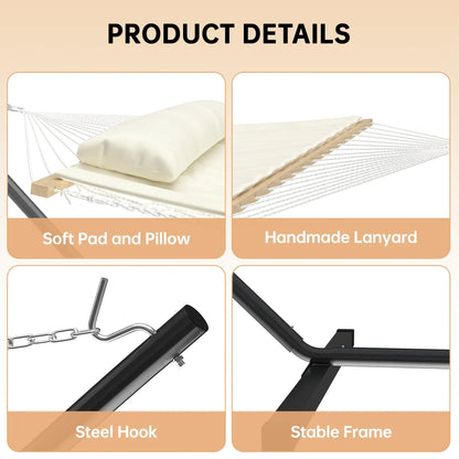 2 Person Heavy Duty Double Hammock with Stand