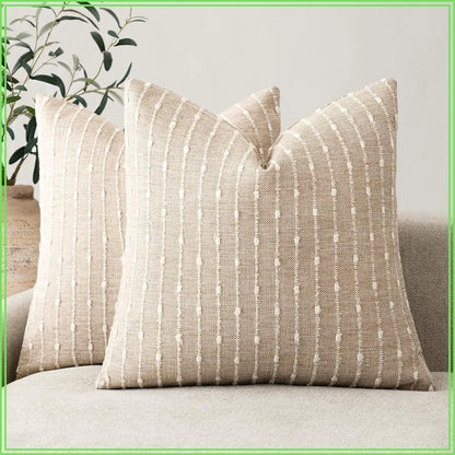 Set of 2 20 x 20 Inch Boho Striped Throw Pillow Covers