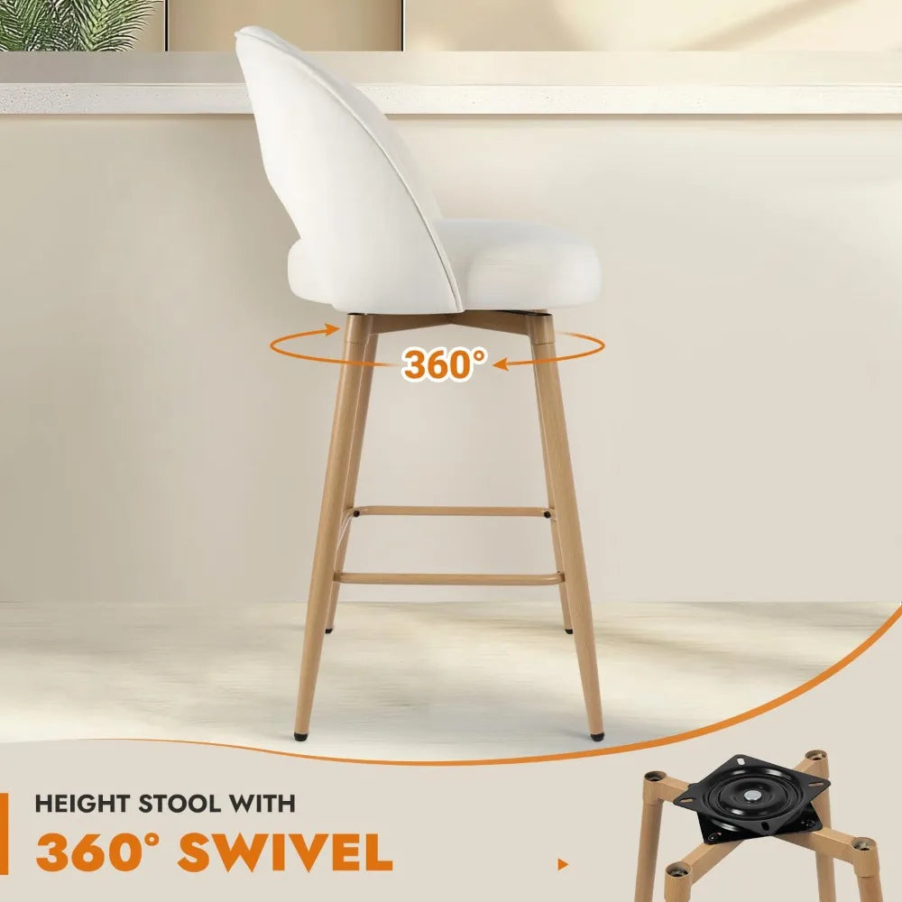 Counter Height Set of 4 Swivel Bar Stools