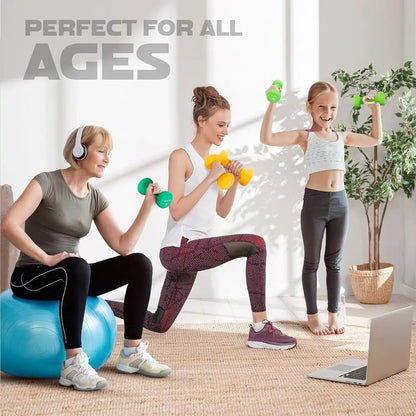 Hexagon Neoprene Coated Dumbbell Set