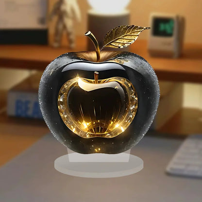 2D Clear Crystal Apple Collectible Figurine