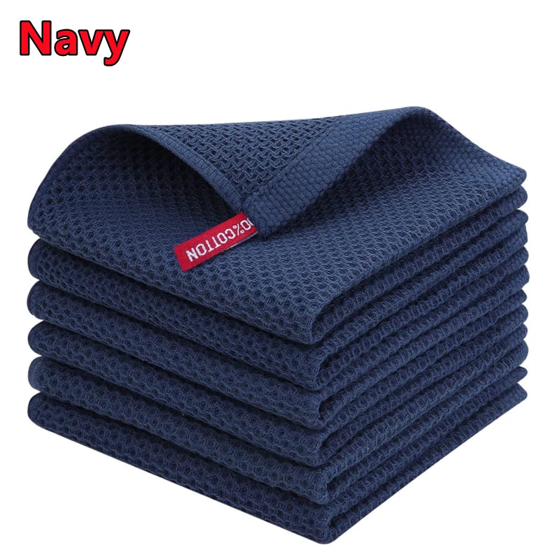 100% Ultra Soft Waffle Weave Cotton Kitchen Towels