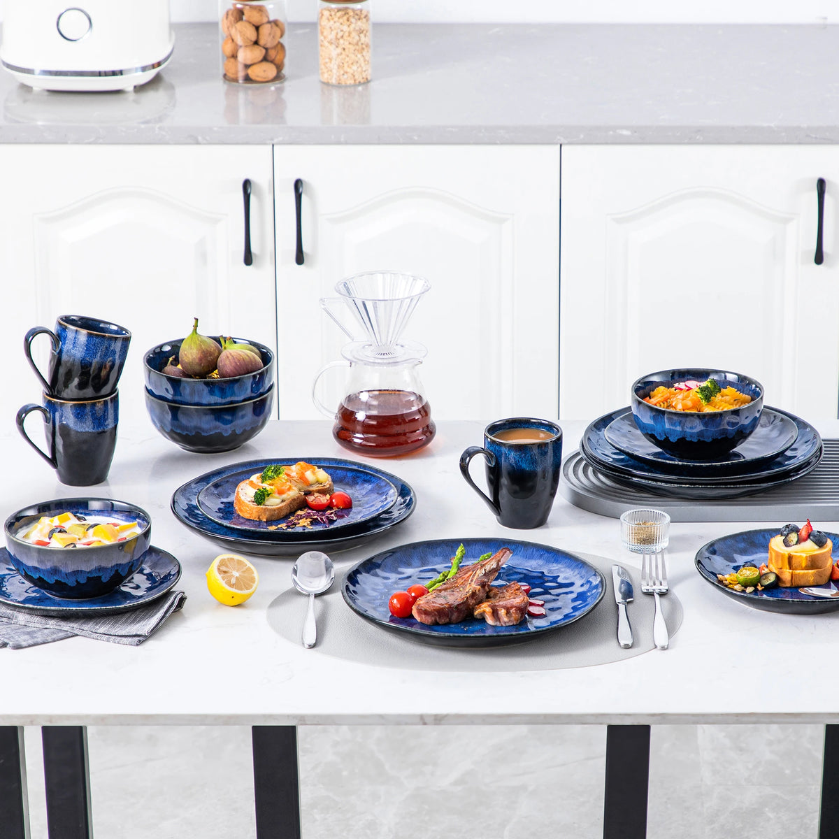 Vancasso 16/32/48-Piece Starry Blue Tableware Set