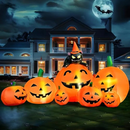 7 Foot Long Outdoor Pumpkin Halloween Inflatable Decoration