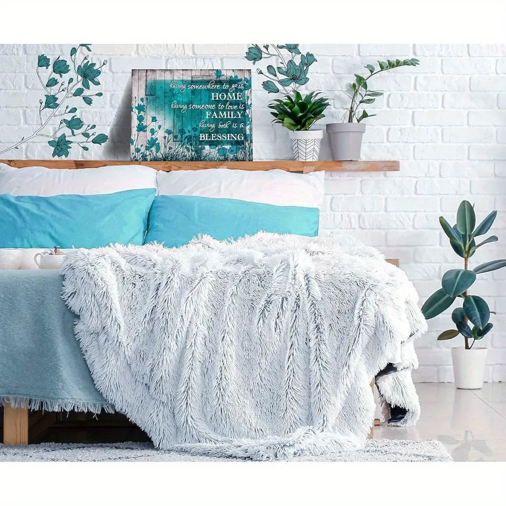 Turquoise Flowers with Inspiring Quote Wall Art