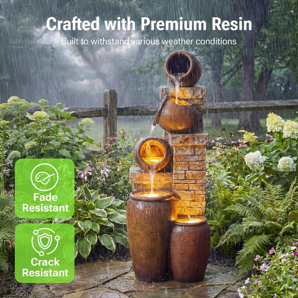 44-Inch Timeless 5-Tier Outdoor Water Fountain