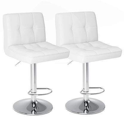 JHK PU Counter Height Leather Bar Stools Set of 2