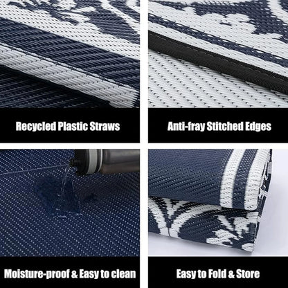 Double-Sided Outdoor Waterproof Reversible Patio Rugs