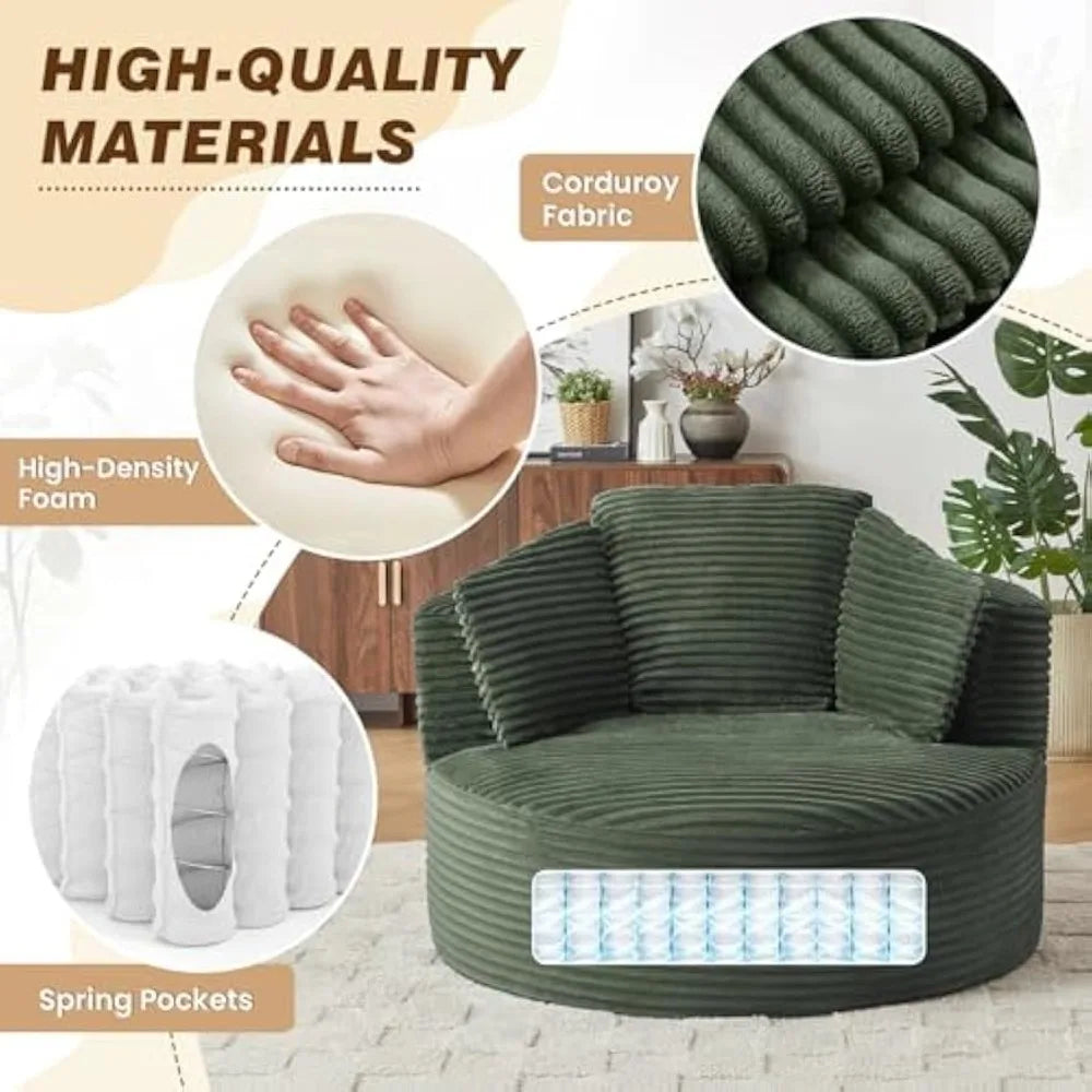 Luxurious Oversized Round Chaise Lounge Chair