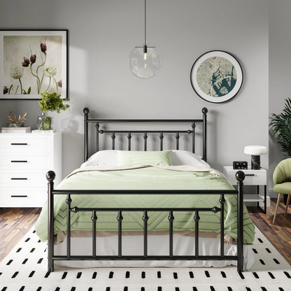 Metal Victorian Style Iron Art Headboard and Footboard