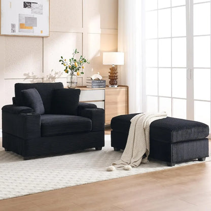 42.12" Oversized Indoor Chaise Lounge Chair with Ottoman