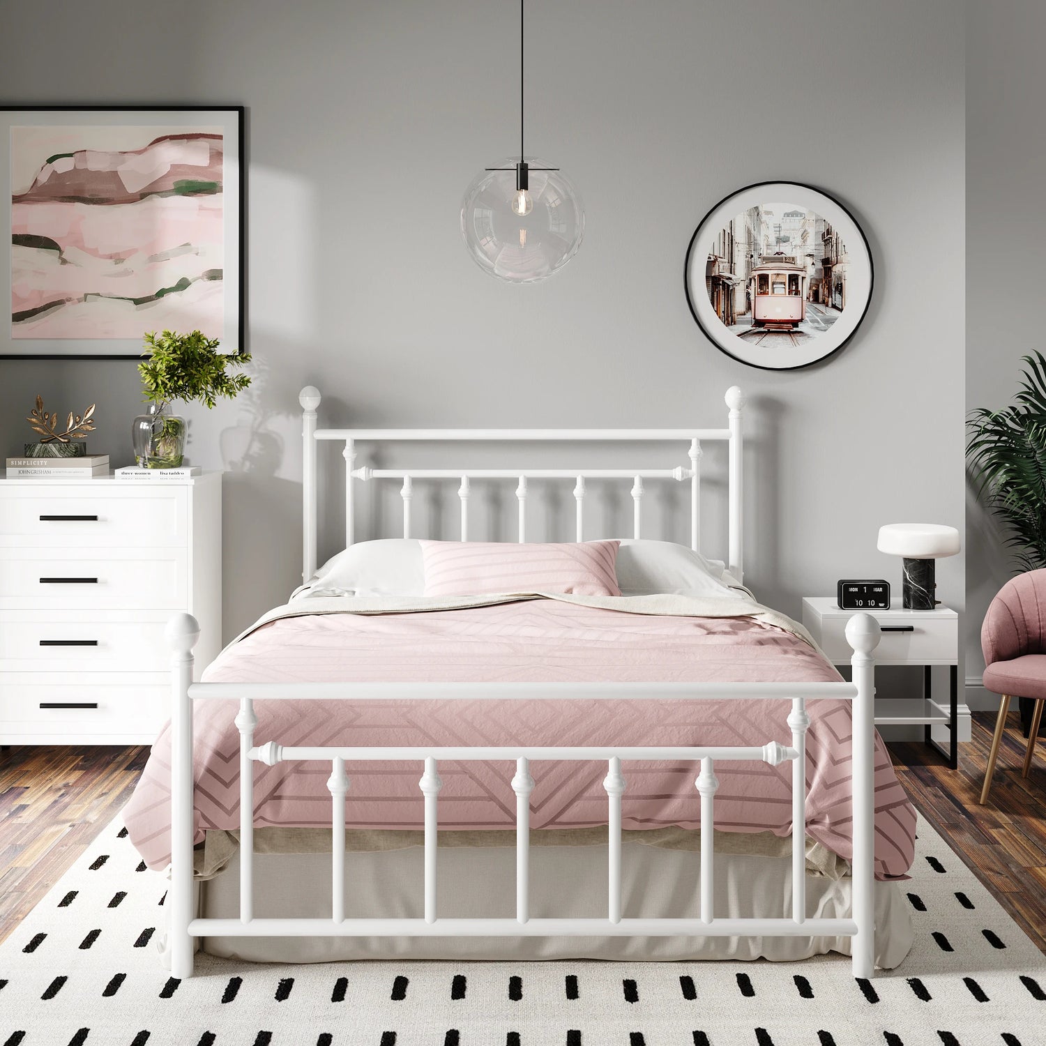 Metal Victorian Style Iron Art Headboard and Footboard