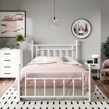 Metal Victorian Style Iron Art Headboard and Footboard