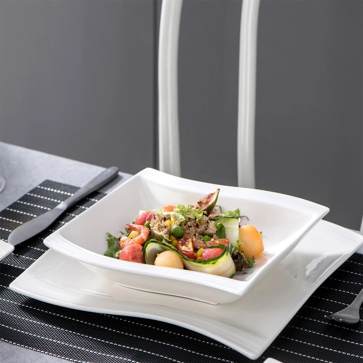 Malacasa White Porcelain Dinner Set
