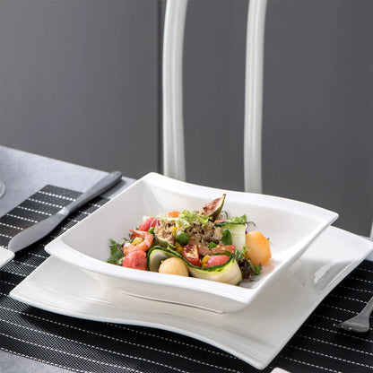 Malacasa White Porcelain Dinner Set