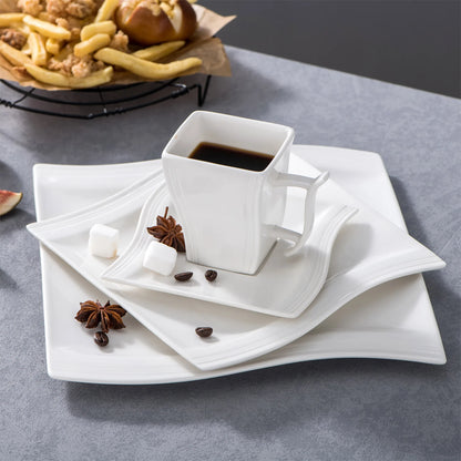 Malacasa White Porcelain Dinner Set