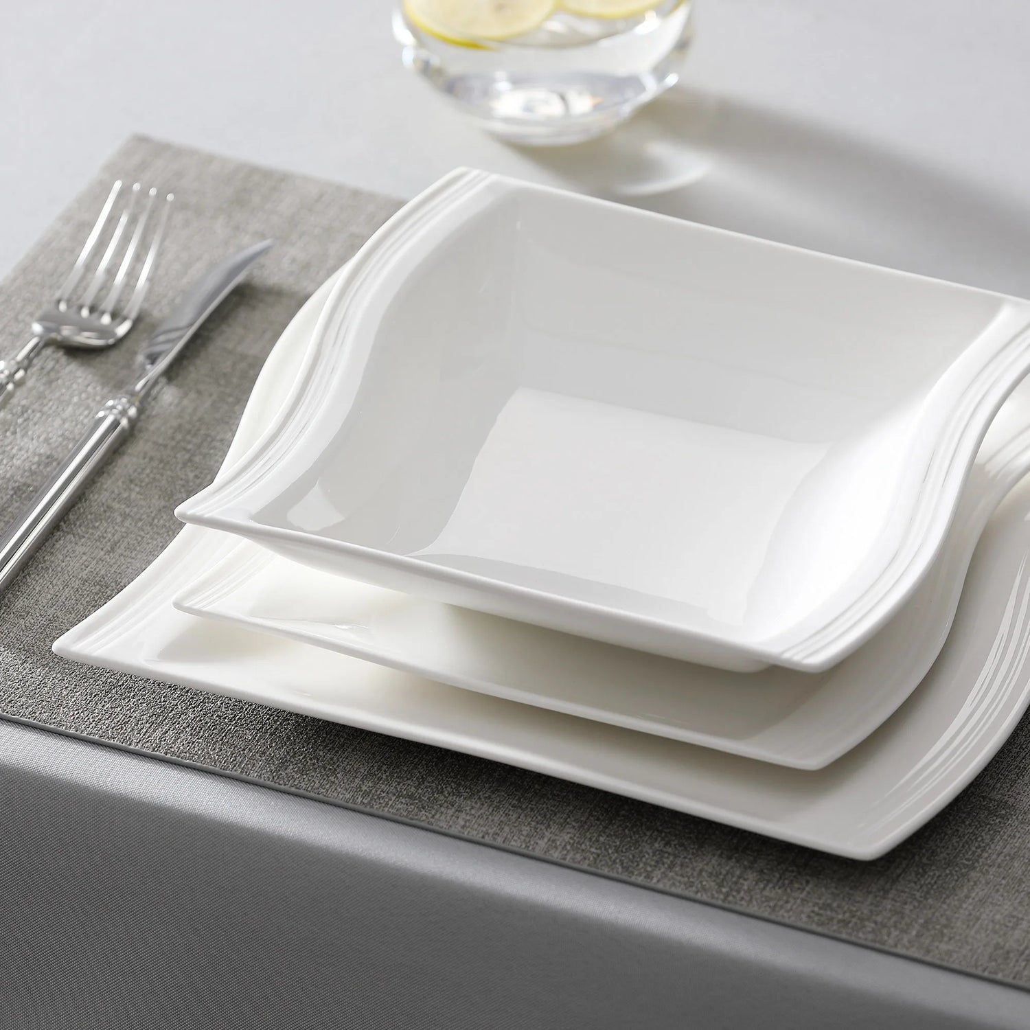Malacasa White Porcelain Dinner Set