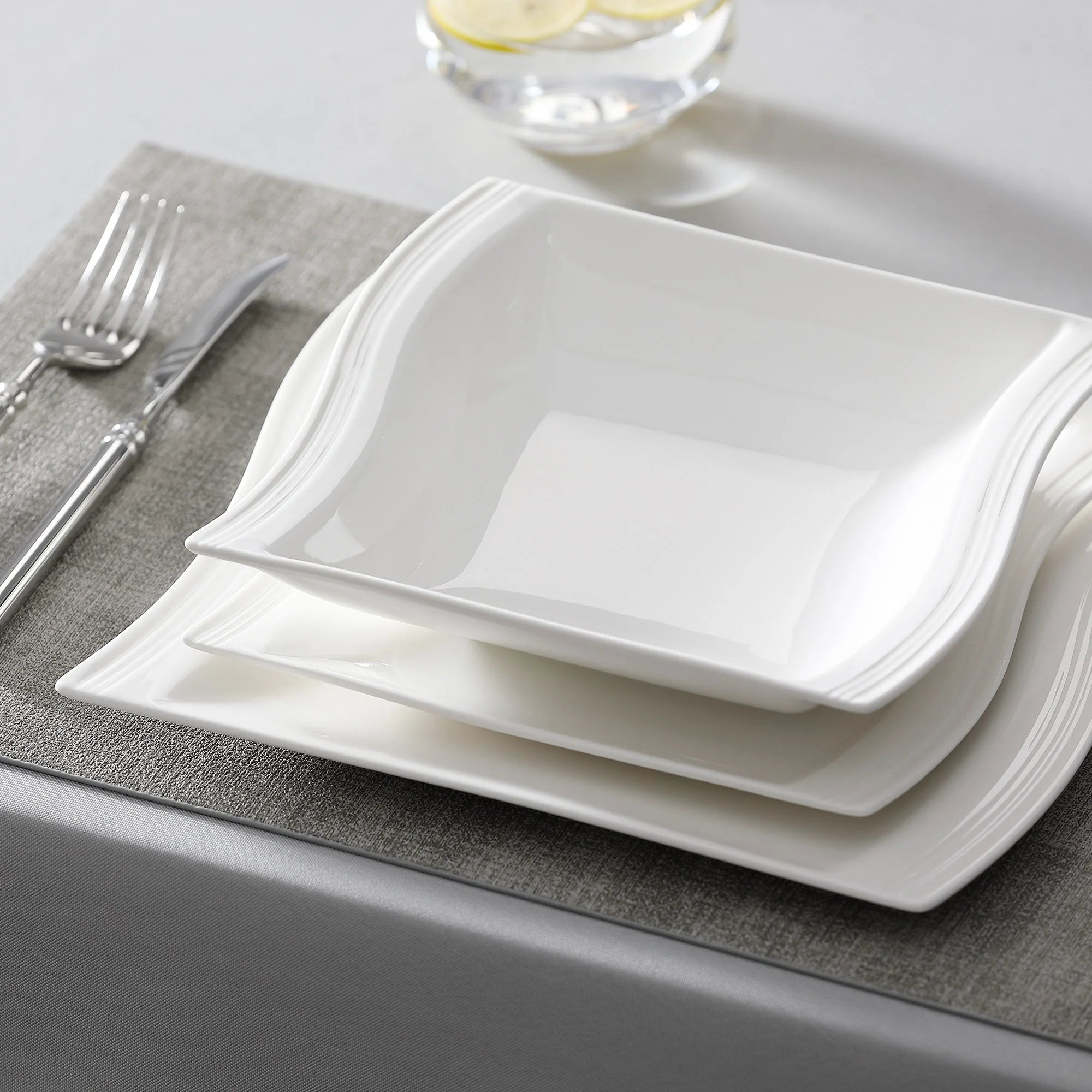 Malacasa White Porcelain Dinner Set